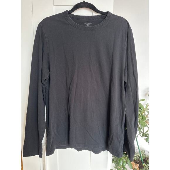 Mott & Bow 100% Cotton Black Long Sleeve Crew Tee Driggs, Size L, EUC - Picture 1 of 5